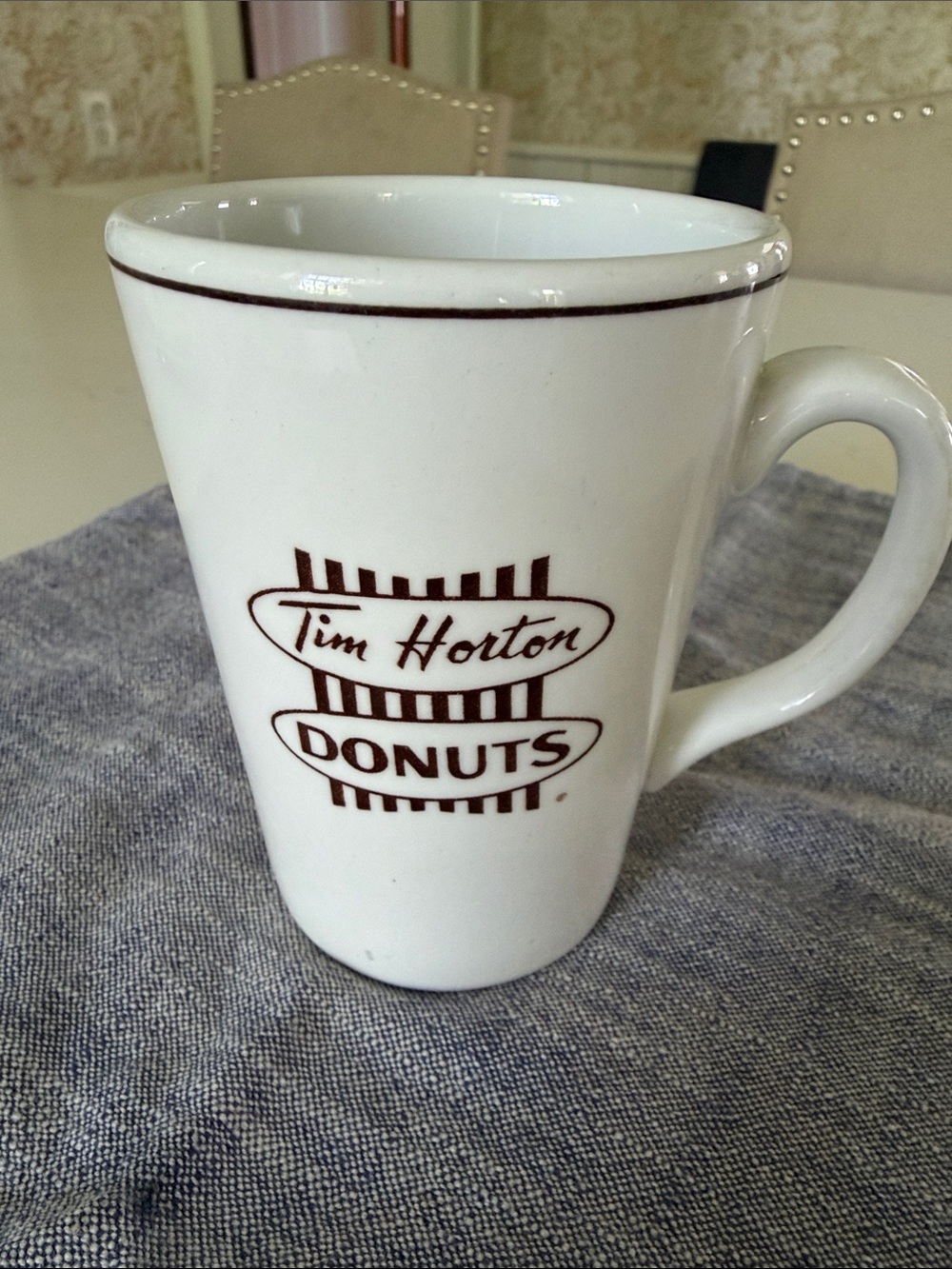 Vintage 1990’s Tim Horton White Ceramic Donuts Logo Coffee Mug